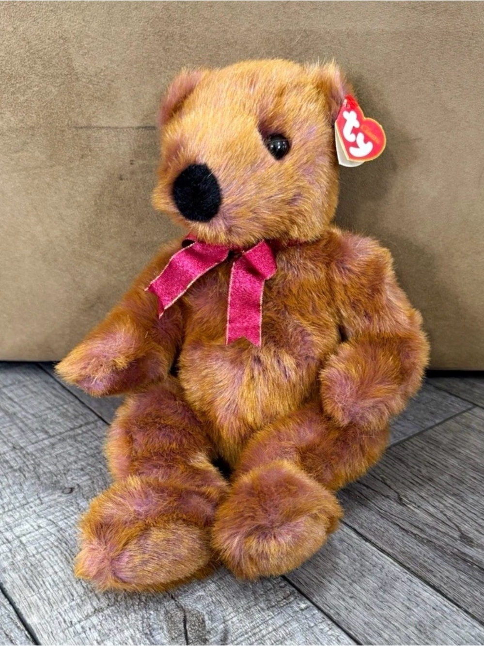 TY Taffybeary Teddy Bear with Red Bow